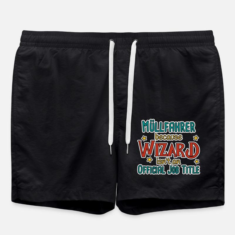 Müllfahrer Wizard - Badeshorts - Schwarz