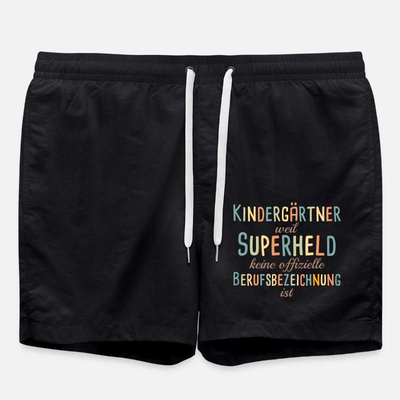 Kindergarten Teacher Superhero Kindergarten - Swim Trunks - black