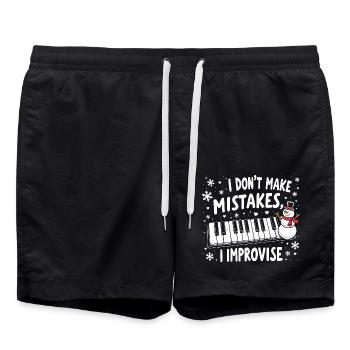 T Shirt Piano - Pianist - Swim Trunks - black - Front - AI Model Male 185 light (185cm)