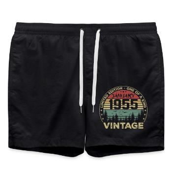 Jahrgang Januar 1955 Geburtstag Januar 1955 - Badeshorts - Schwarz - Vorne - AI Model Male 185 light (185cm)