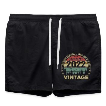 Jahrgang Januar 2022 Geburtstag Januar 2022 - Badeshorts - Schwarz - Vorne - AI Model Male 185 light (185cm)