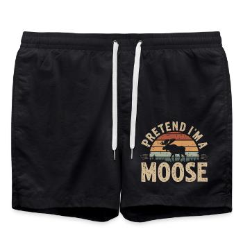 Witziger Elch-Spruch - Badeshorts - Schwarz - Vorne - AI Model Male 185 light (185cm)