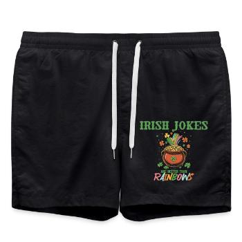 St Patricks Day Irish Jokes Are Better Than - Swim Trunks - black - Front - AI Model Male 185 light (185cm)