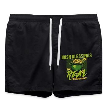 Les bénédictions irlandaises sont les vrais trésors de la vie - Short de bain - noir - Devant - AI Model Male 185 light (185cm)