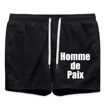 Man of peace - Swim Trunks - black - Front - AI Model Male 185 light (185cm)
