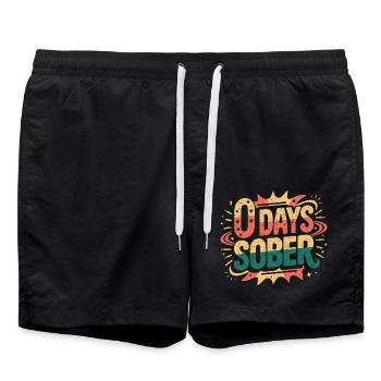 0 Days Sober 16 - Badeshorts - Schwarz - Vorne - AI Model Male 185 light (185cm)