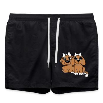2 Équipe de chiens Deux amis Petites amies Couple Équipage - Short de bain - noir - Devant - AI Model Male 185 light (185cm)