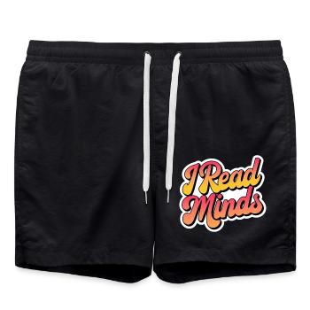I Read Minds 14 - Badeshorts - Schwarz - Vorne - AI Model Male 185 light (185cm)