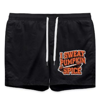 I Sweat Pumpkin Spice 5 - Badeshorts - Schwarz - Vorne - AI Model Male 185 light (185cm)