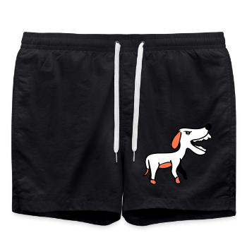 Dog, Furious, Biting, , Aggressive, Attack - Swim Trunks - black - Front - AI Model Male 185 light (185cm)