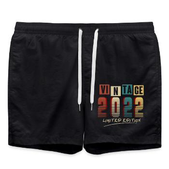 Vintage 2022: Limited Edition - 3rd Anniversary. - Swim Trunks - black - Front - AI Model Male 185 light (185cm)