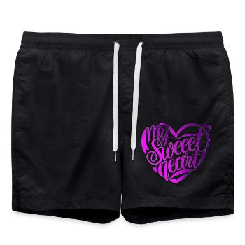 COOLES T-SHIRT, MEIN KLEINES HERZ - Badeshorts - Schwarz - Vorne - AI Model Male 185 light (185cm)