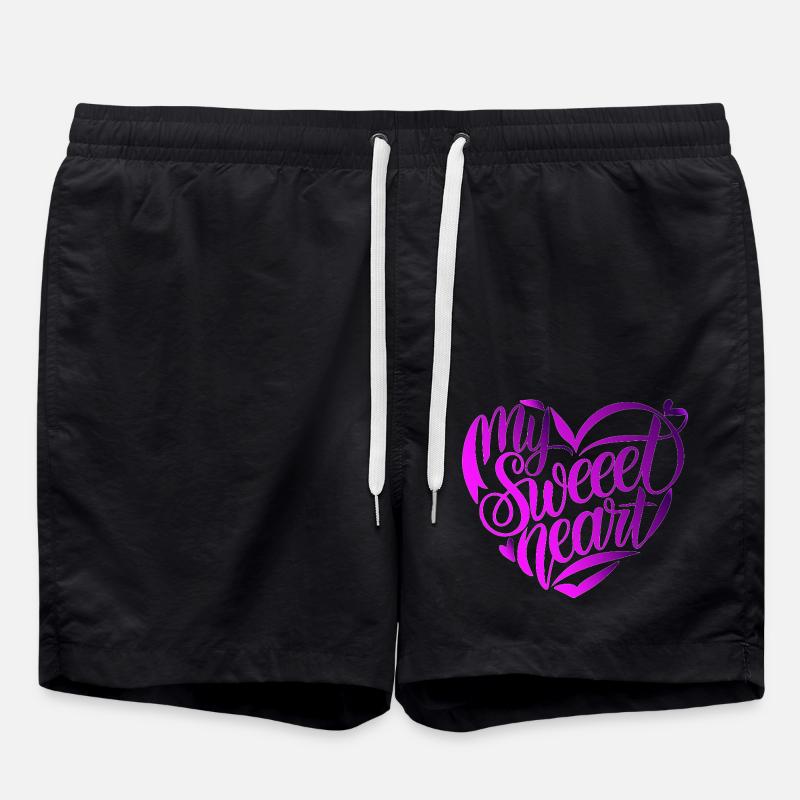 COOL TSHIRT, MY SWEEET HEART - Swim Trunks - black