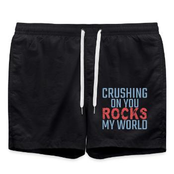 Geology Valentine's Day Crushing on you rocks - Swim Trunks - black - Front - AI Model Male 185 light (185cm)
