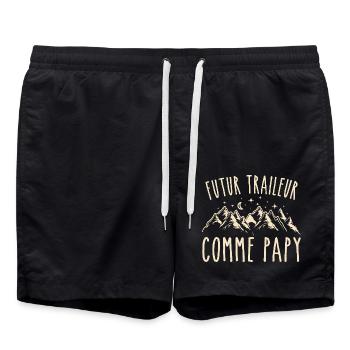futur traileur cadeau garçon trail - Short de bain - noir - Devant - AI Model Male 185 light (185cm)
