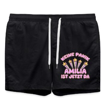 Nom de femme Amilia - Short de bain - noir - Devant - AI Model Male 185 light (185cm)