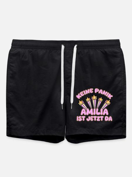 Frauenname Amilia - Badeshorts - Schwarz