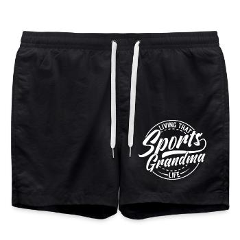 Vie de mamie sportive design élégant - Short de bain - noir - Devant - AI Model Male 185 light (185cm)