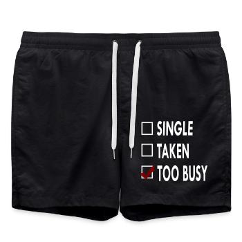 SINGLE TOO BUSY - Short de bain - noir - Devant - AI Model Male 185 light (185cm)