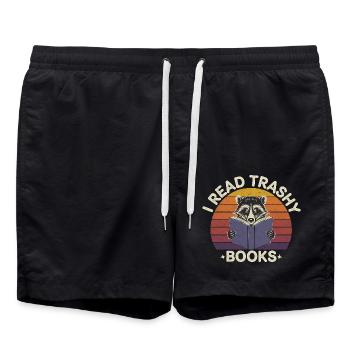 I Read Trashy Books 18 - Badeshorts - Schwarz - Vorne - AI Model Male 185 light (185cm)