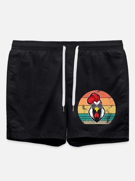 Chicken Rooster - Swim Trunks - black