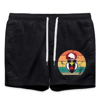 Chicken Rooster - Swim Trunks - black - Front - AI Model Male 185 light (185cm)