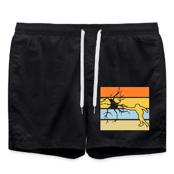 Fechter Fechten - Badeshorts - Schwarz - Vorne - AI Model Male 185 light (185cm)