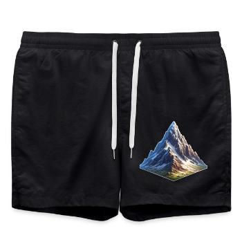 Berg - Badeshorts - Schwarz - Vorne - AI Model Male 185 light (185cm)