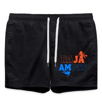 Raja Ampat Indonesia - Swim Trunks - black - Front - AI Model Male 185 light (185cm)