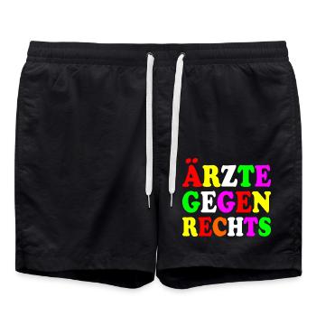 Ärzte gegen rechts - Badeshorts - Schwarz - Vorne - AI Model Male 185 light (185cm)