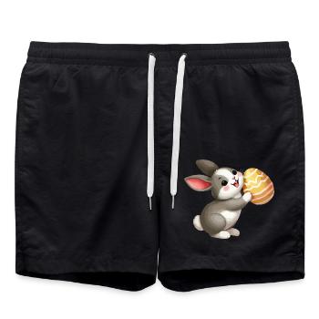lapin lapin pâques - Short de bain - noir - Devant - AI Model Male 185 light (185cm)