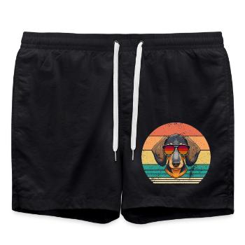 Chien teckel - Short de bain - noir - Devant - AI Model Male 185 light (185cm)