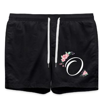 Lettre o fleurs - Short de bain - noir - Devant - AI Model Male 185 light (185cm)