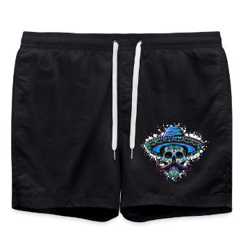 Crâne Mexicain Sombrero - Short de bain - noir - Devant - AI Model Male 185 light (185cm)