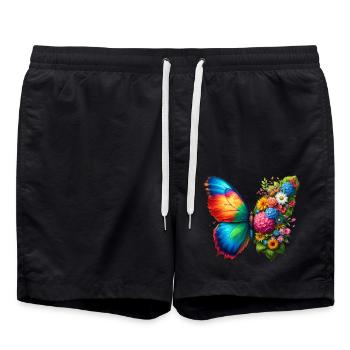 Colorful Butterfly Nature Inspired Summer Vibes - Swim Trunks - black - Front - AI Model Male 185 light (185cm)