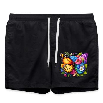 Colorful Butterfly Nature Inspired Summer Vibes - Swim Trunks - black - Front - AI Model Male 185 light (185cm)