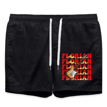 Florian - Badeshorts - Schwarz - Vorne - AI Model Male 185 light (185cm)