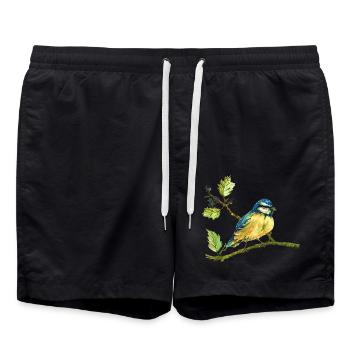 Colorful bird - Swim Trunks - black - Front - AI Model Male 185 light (185cm)