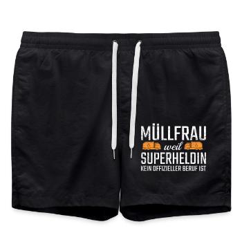 Garbage Woman Superheroine - Swim Trunks - black - Front - AI Model Male 185 light (185cm)