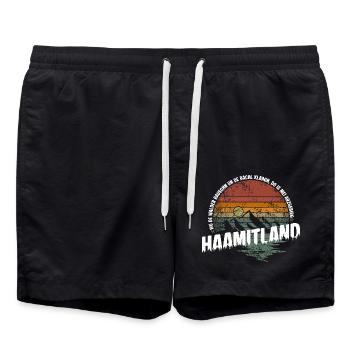 Heimatland Erzgebirge - Badeshorts - Schwarz - Vorne - AI Model Male 185 light (185cm)