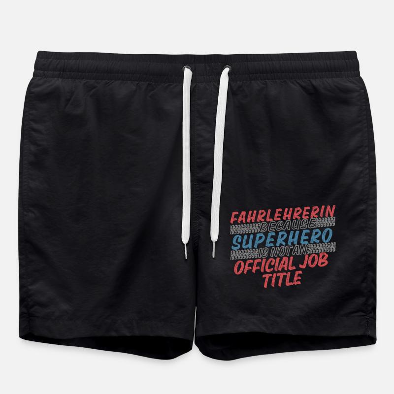 Instructeur de conduite Superhero Auto-école - Short de bain - noir