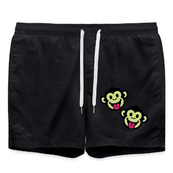 Affen Lustig - Badeshorts - Schwarz - Vorne - AI Model Male 185 light (185cm)