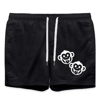 Affe Party Witzig - Badeshorts - Schwarz - Vorne - AI Model Male 185 light (185cm)