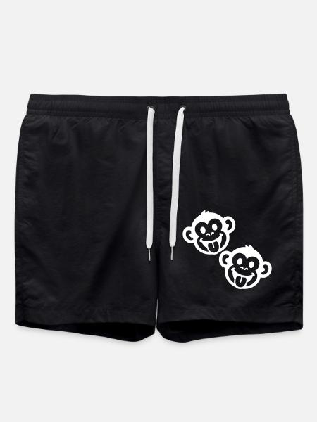 Monkey Party Funny - Swim Trunks - black