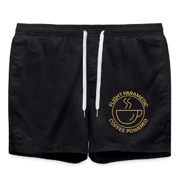Flight Paramedic Coffee powered Luftrettung - Badeshorts - Schwarz - Vorne - AI Model Male 185 light (185cm)