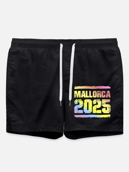 Mallorca 2025 Bunt - Badeshorts - Schwarz