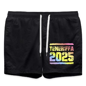 Tenerife 2025 Colorful - Swim Trunks - black - Front - AI Model Male 185 light (185cm)