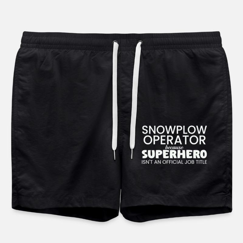 Snowplow Operator Superhero - Swim Trunks - black
