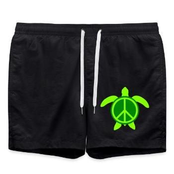 Tortue d’eau Paix Victoire Paix Amour Mignon - Short de bain - noir - Devant - AI Model Male 185 light (185cm)