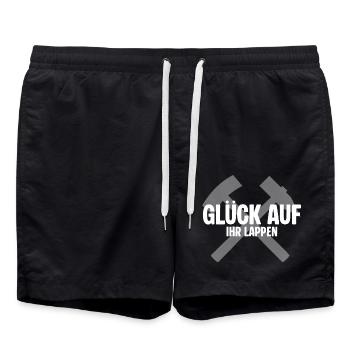 Erzgebirge Lappen - Badeshorts - Schwarz - Vorne - AI Model Male 185 light (185cm)